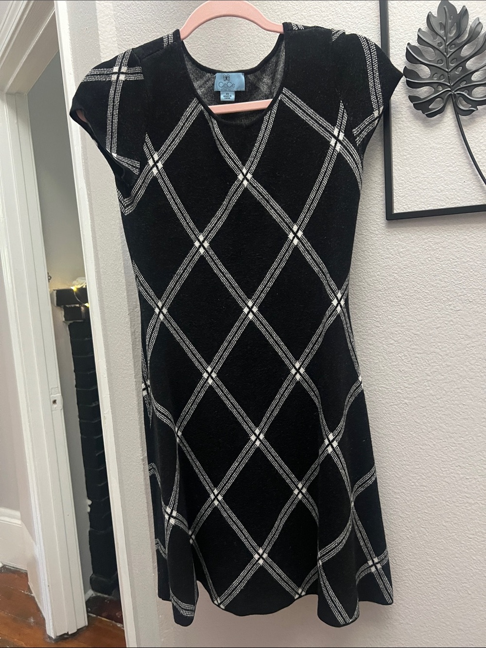 || CECE || BLACK SWEATER DRESS ||
